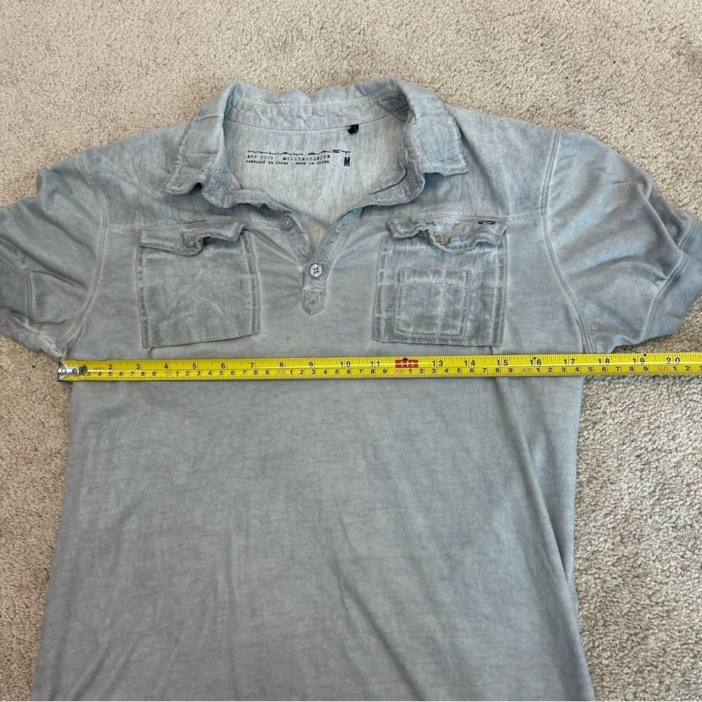 William Rast men’s short sleeve faded gray polo shirt Sz M - Picture 5 of 6